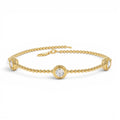 0.75 Ctw 14k Gold Lab Grown Diamond by the Yard Beaded Bracelet by Orlina Fine