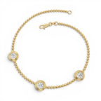 0.75 CTW 14K Gold Lab Grown Diamond by the Yard Beaded Bracelet - view 2