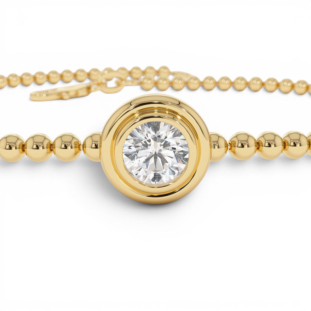 0.75 CTW 14K Gold Lab Grown Diamond by the Yard Beaded Bracelet - view 4