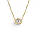 0.75 Ctw 14k Gold Oval Shape Bezel Lab Grown Diamond Beaded Necklace by Orlina Fine