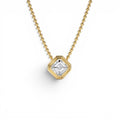 1.00 CTW 14K Gold Asscher Cut Lab Grown Diamond Beaded Necklace by Orlina Fine