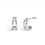 14k Gold Double Curved J Hoop Earrings - view 2