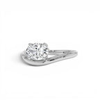 1ct Oval Shaped Lab Grown Contemporary Diamond Engagement Ring - view 3