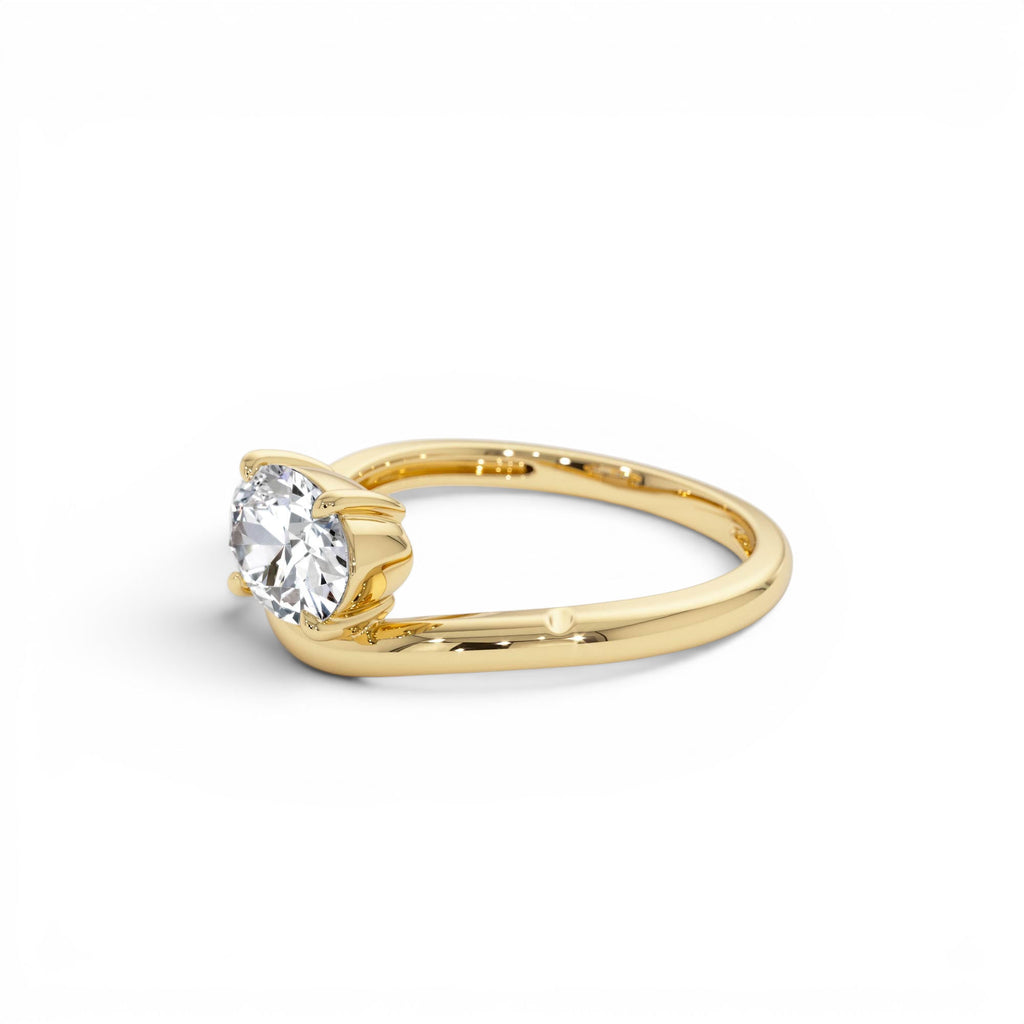 1ct Oval Shaped Lab Grown Contemporary Diamond Engagement Ring - view 4