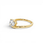 1ct Oval Shaped Lab Grown Contemporary Diamond Engagement Ring - view 4