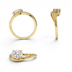 1ct Oval Shaped Lab Grown Contemporary Diamond Engagement Ring - view 5