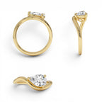 1ct Pear Shaped Lab Grown Contemporary Diamond Engagement Ring - view 5
