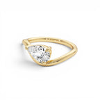 1ct Pear Shaped Lab Grown Contemporary Diamond Engagement Ring - view 4