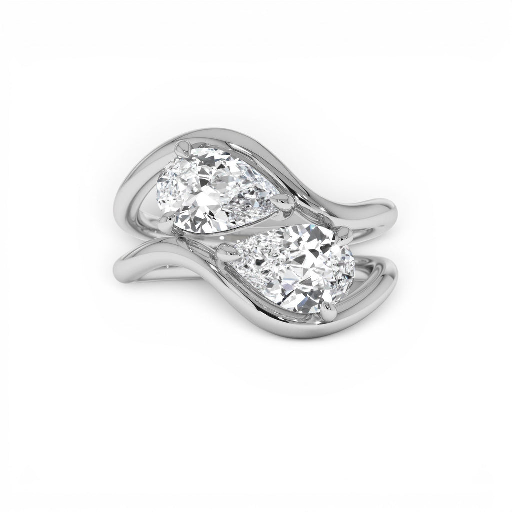2.00 Ctw 14k Pear Shaped Lab Grown Diamond Stacked Rings - view 3