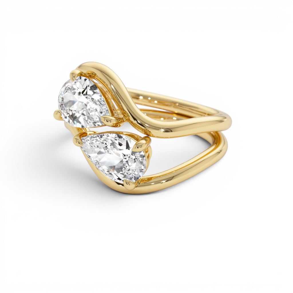 2.00 Ctw 14k Pear Shaped Lab Grown Diamond Stacked Rings - view 4
