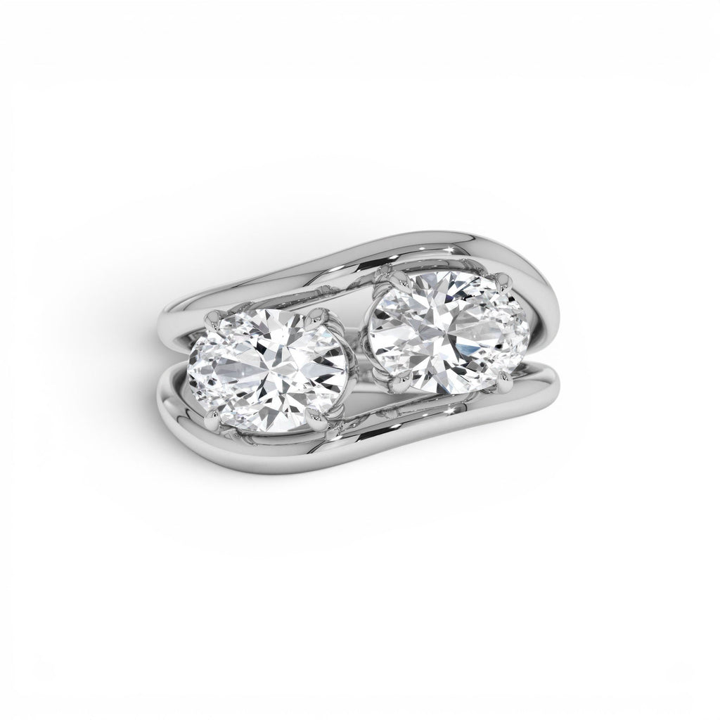 2.00 Ctw 14k Oval Shaped Lab Grown Diamond Stacked Rings - view 3