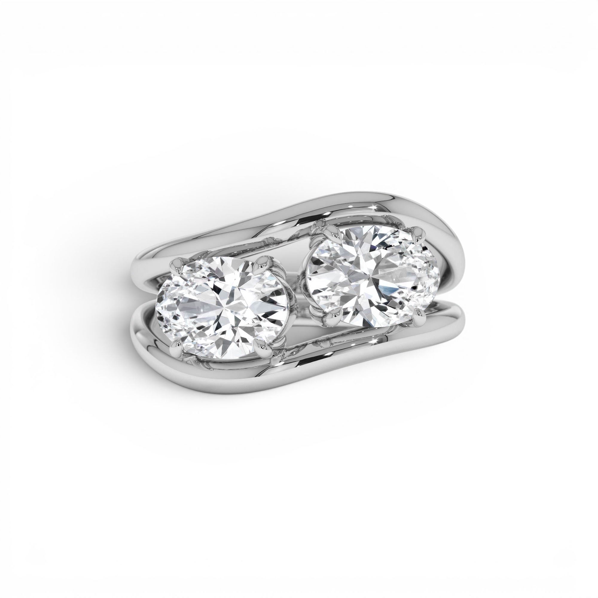 2.00 Ctw 14k Oval Shaped Lab Grown Diamond Stacked Rings - view 3