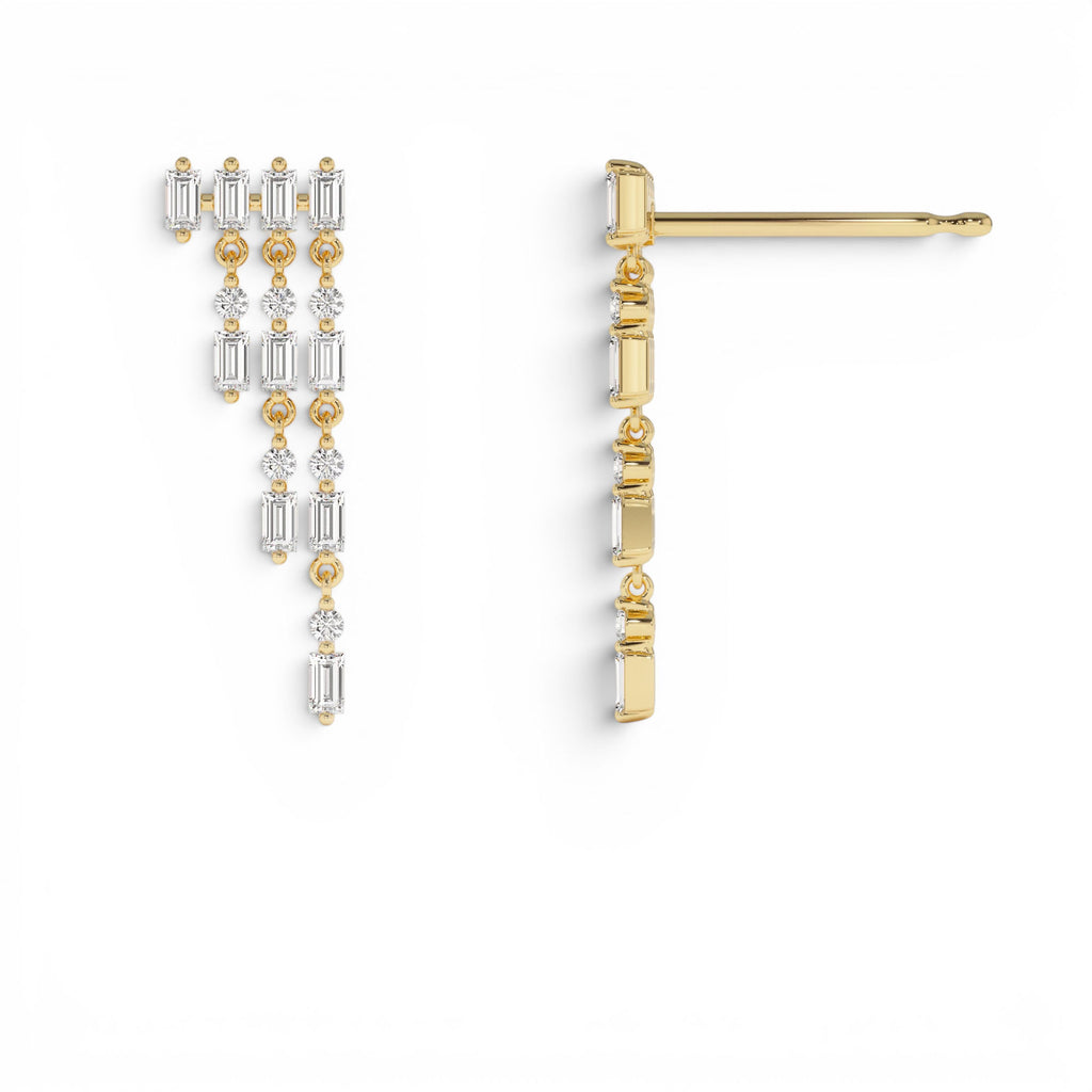 14k Diamond Statement Chandelier Earrings - view 3