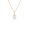 14K Gold Diamond Initial Pendant on a Bail by Orlina Fine