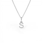 14K Gold Diamond Initial Pendant on a Bail - view 3