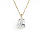 3.00 Ctw 14k Pear Shaped Lab Grown Diamond Statement Pendant Necklace by Orlina Fine