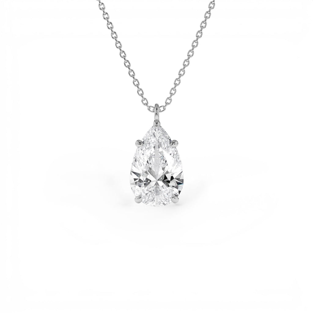 3.00 Ctw 14k Pear Shaped Lab Grown Diamond Statement Pendant Necklace - view 2