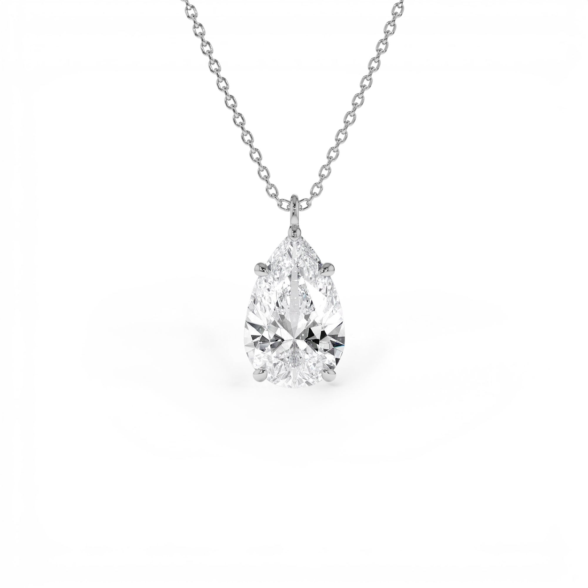 3.00 Ctw 14k Pear Shaped Lab Grown Diamond Statement Pendant Necklace - view 2