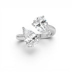 3.05ctw 14k Pear Shaped Lab Grown Diamond Toi et Moi Ring - view 3