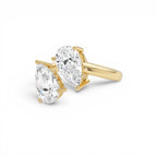 3.05ctw 14k Pear Shaped Lab Grown Diamond Toi et Moi Ring - view 4