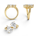 3.05ctw 14k Pear Shaped Lab Grown Diamond Toi et Moi Ring - view 5