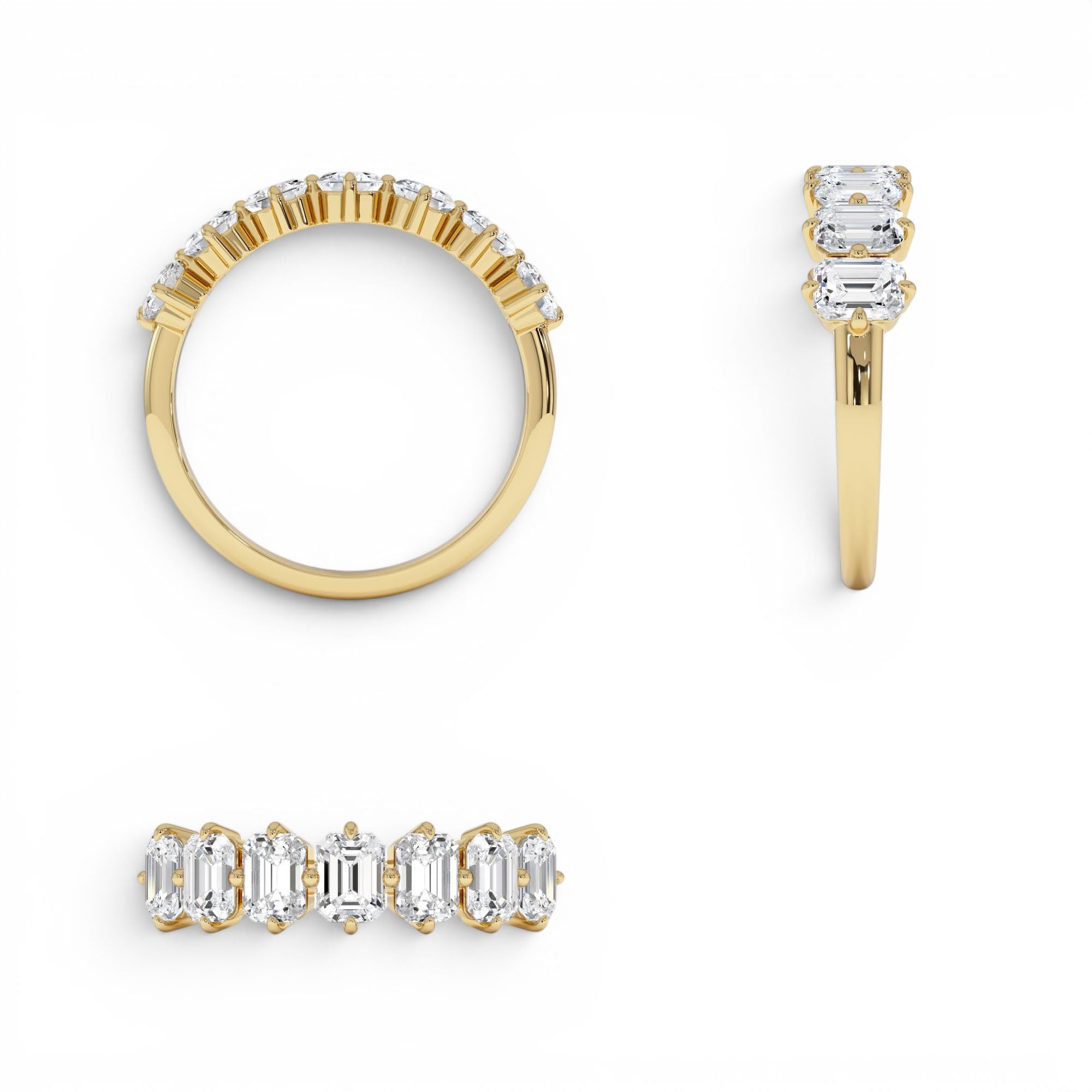 1.48ctw Emerald Cut Lab Diamond Anniversary Ring - view 5