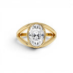 2.00ctw 14K Oval Shaped Split Shank Lab Grown Diamond Engagement Ring by Orlina Fine