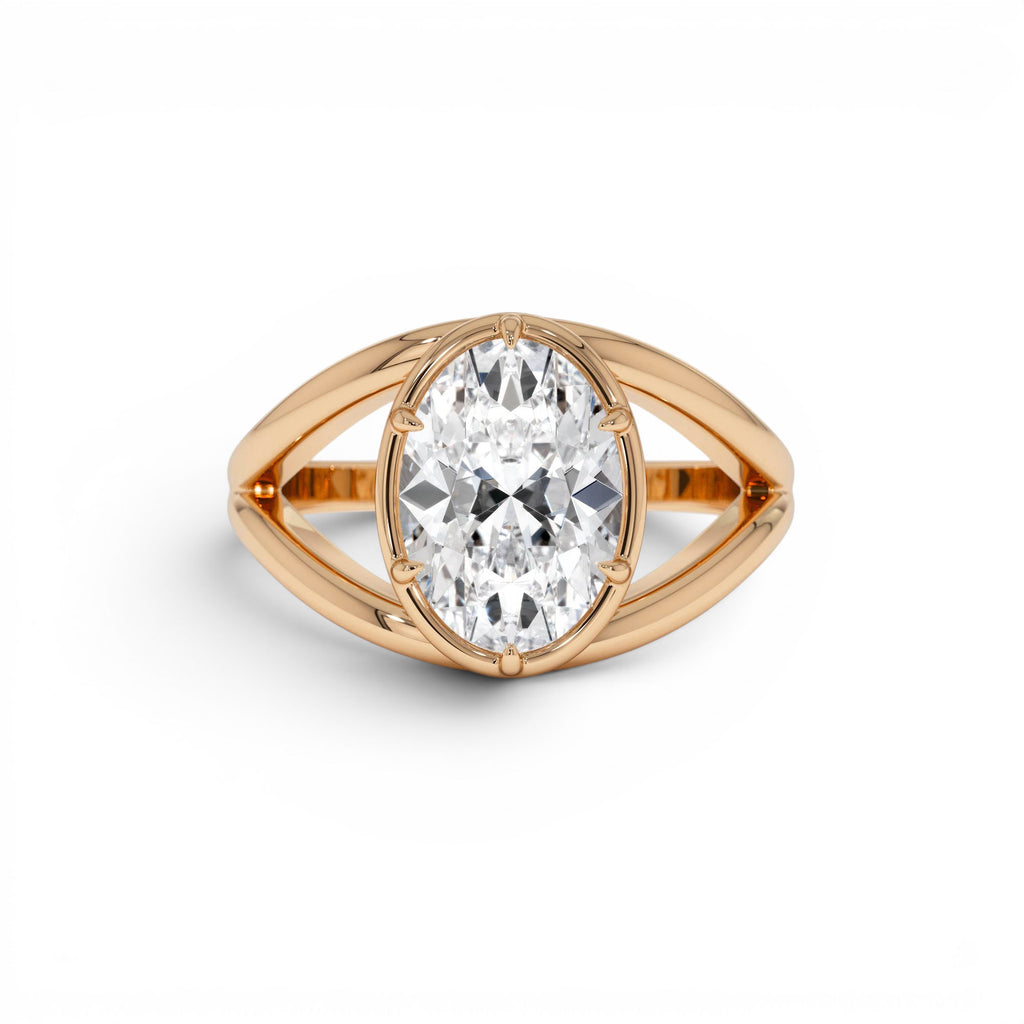 2.00ctw 14K Oval Shaped Split Shank Lab Grown Diamond Engagement Ring - view 2
