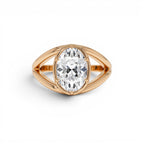 2.00ctw 14K Oval Shaped Split Shank Lab Grown Diamond Engagement Ring - view 2