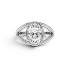 2.00ctw 14K Oval Shaped Split Shank Lab Grown Diamond Engagement Ring - view 3