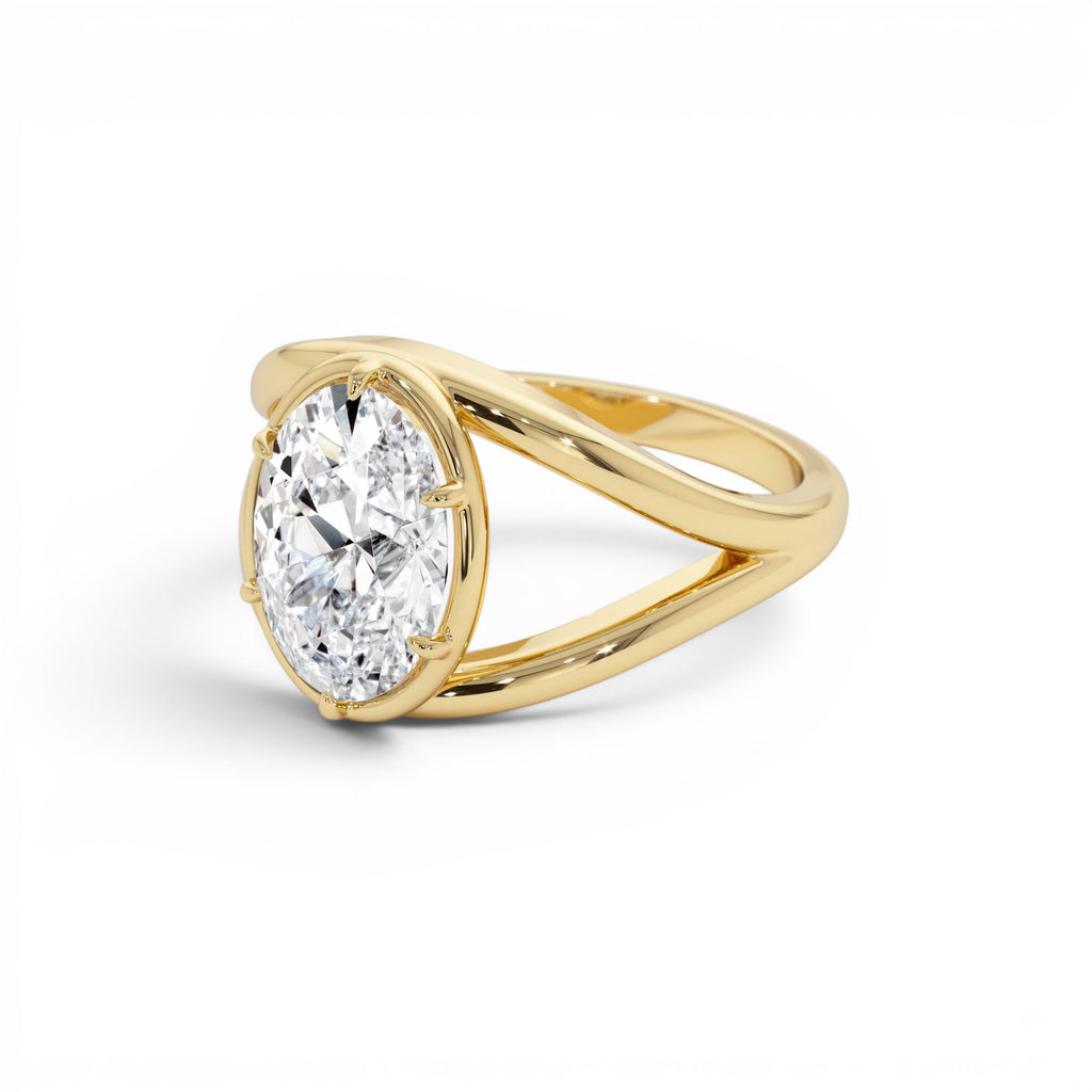 2.00ctw 14k Oval Shaped Split Shank Lab Grown Diamond Engagement Ring - view 4
