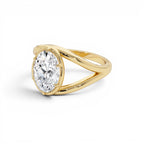 2.00ctw 14K Oval Shaped Split Shank Lab Grown Diamond Engagement Ring - view 4