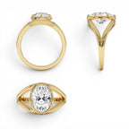 2.00ctw 14K Oval Shaped Split Shank Lab Grown Diamond Engagement Ring - view 5