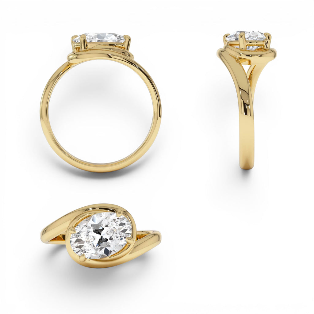 1.50ctw 14K Oval Shaped LabGrown Diamond Bypass Engagement Ring - view 5