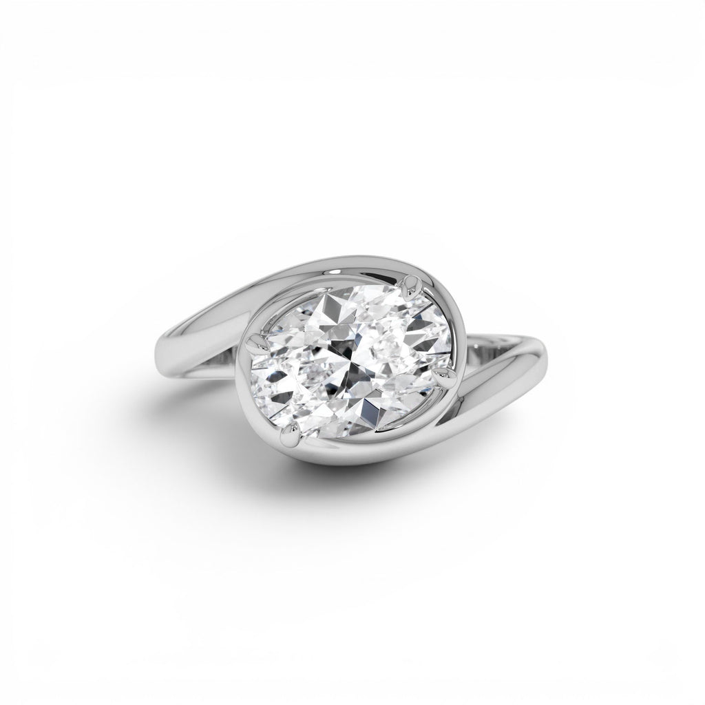 1.50ctw 14K Oval Shaped LabGrown Diamond Bypass Engagement Ring - view 3