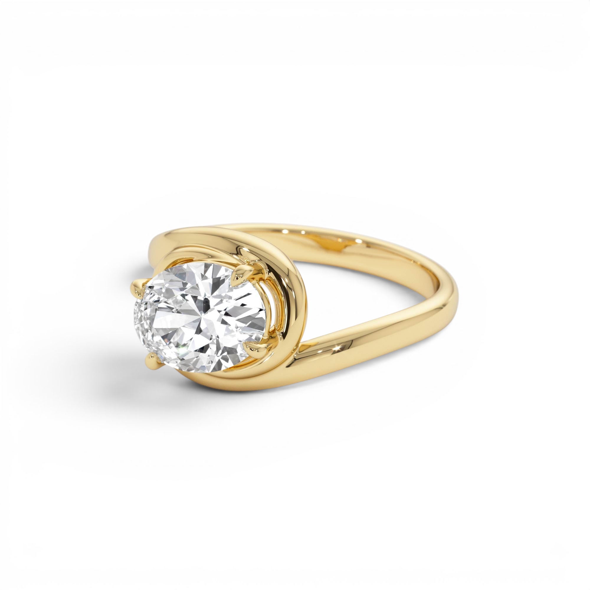 1.50ctw 14k Oval Shaped LabGrown Diamond Bypass Engagement Ring - view 4