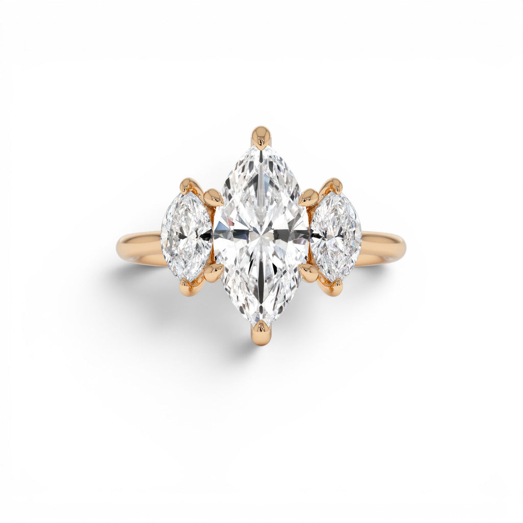 2.00ctw 14K Marquise Shaped Three Stone Lab Grown Diamond Engagement Ring - view 2