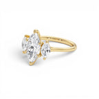 2.00ctw 14K Marquise Shaped Three Stone Lab Grown Diamond Engagement Ring - view 4