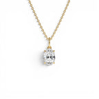 1.00 CTW 14K Oval Shaped Lab Grown Diamond Classic Charm Necklace by Orlina Fine