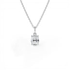 1.00 CTW 14K Oval Shaped Lab Grown Diamond Classic Charm Necklace - view 2