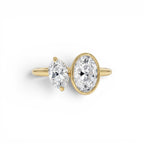 1.50ct 14K Oval Shaped Lab Grown Diamond Toi et Moi Ring by Orlina Fine