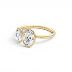 1.50ct 14K Oval Shaped Lab Grown Diamond Toi et Moi Ring - view 4