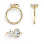 1.50ct 14K Oval Shaped Lab Grown Diamond Toi et Moi Ring - view 5