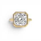 5.00ctw 14k Asscher Cut Lab Grown Diamond Engagement Ring by Orlina Fine