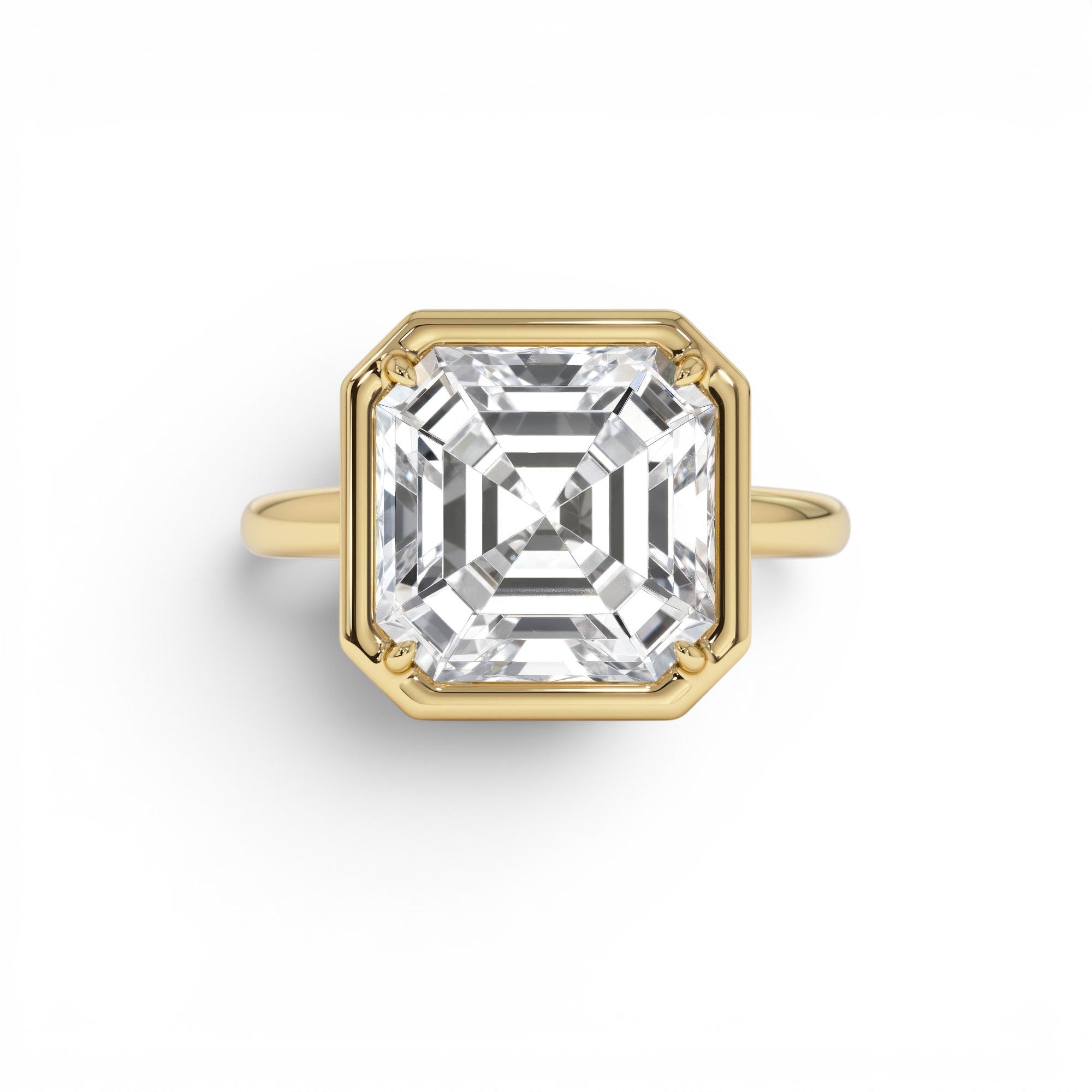 5.00ctw 14k Asscher Cut Lab Grown Diamond Engagement Ring by Orlina Fine