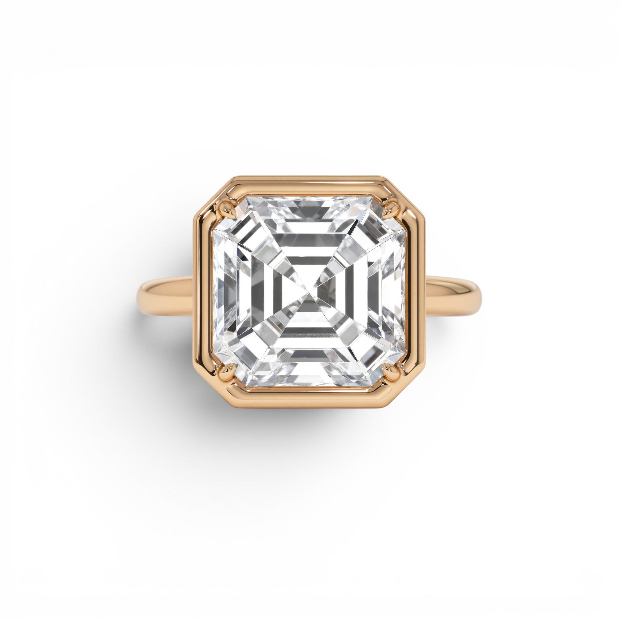 5.00ctw 14k Asscher Cut Lab Grown Diamond Engagement Ring - view 2