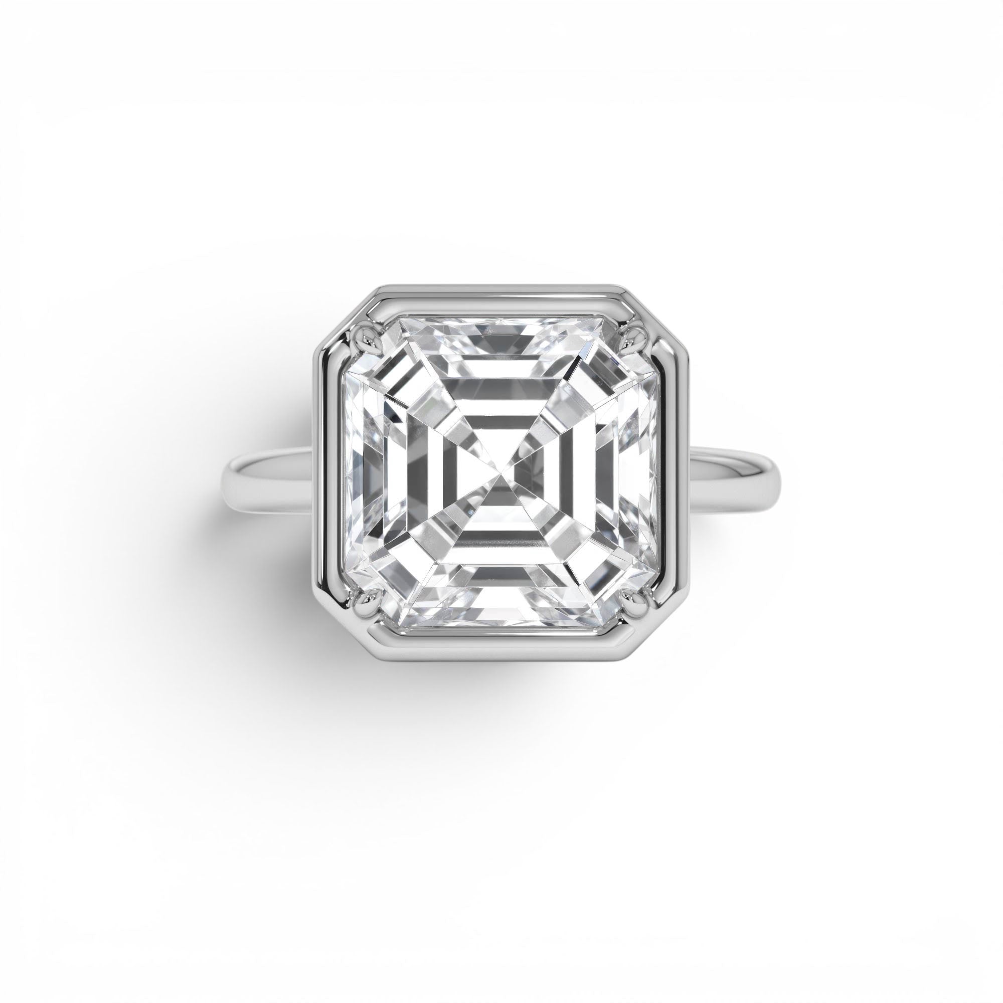 5.00ctw 14k Asscher Cut Lab Grown Diamond Engagement Ring - view 3