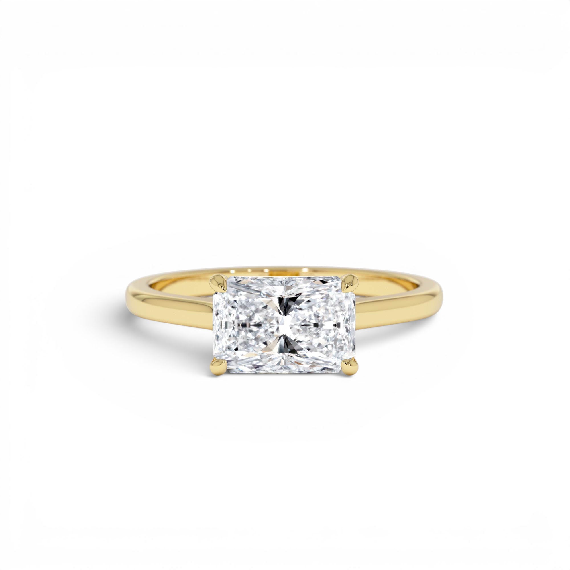 1 CTW 14K Radiant Cut Lab Grown Radiant Shaped East-West Set Diamond Ring by Orlina Fine