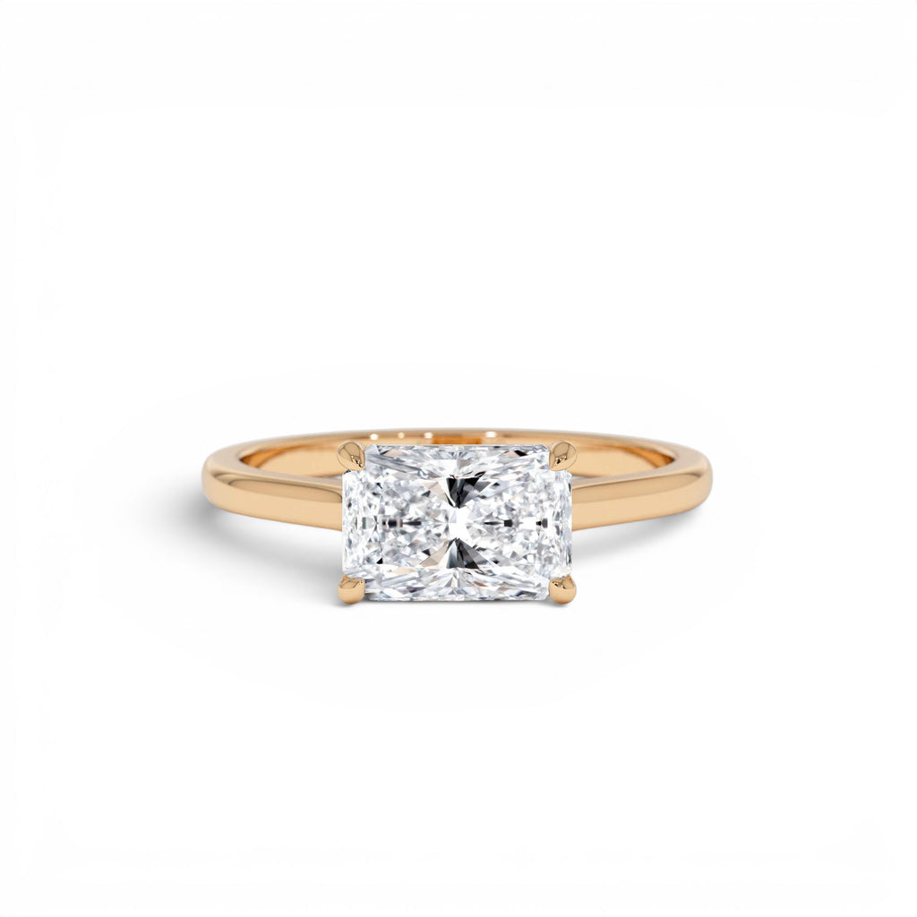 1 CTW 14K Radiant Cut Lab Grown Radiant Shaped East-West Set Diamond Ring - view 2
