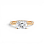 1 CTW 14K Radiant Cut Lab Grown Radiant Shaped East-West Set Diamond Ring - view 2
